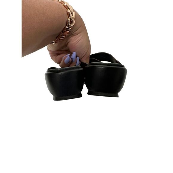 Clark’s Brown Patent Leather Criss Cross Slide Wedges - Picture 11 of 12